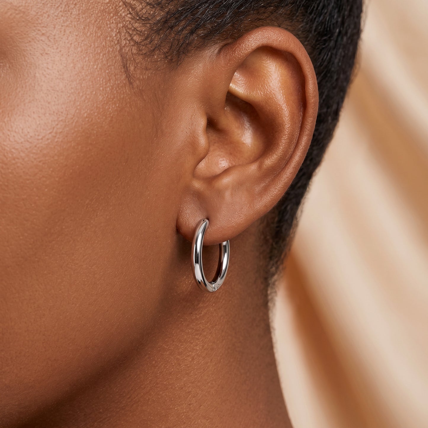 Basic Geometric CNC Titanium Steel Earrings For Women With Electroplated KC Golden Plated Finish