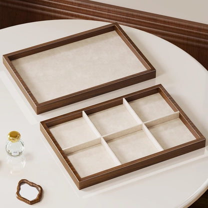 Solid Color Wooden Jewelry Box In Beige For Elegant Storage