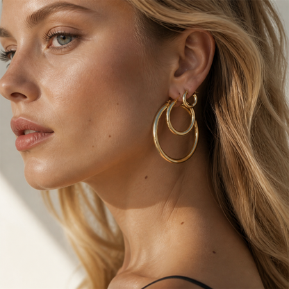 Irregular Novelty Earrings For Unisex, Crafted From 316 Stainless Steel With Surgical Steel And Electroplated 18K Real Gold Plating