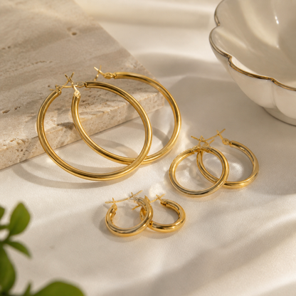 Irregular Novelty Earrings For Unisex, Crafted From 316 Stainless Steel With Surgical Steel And Electroplated 18K Real Gold Plating