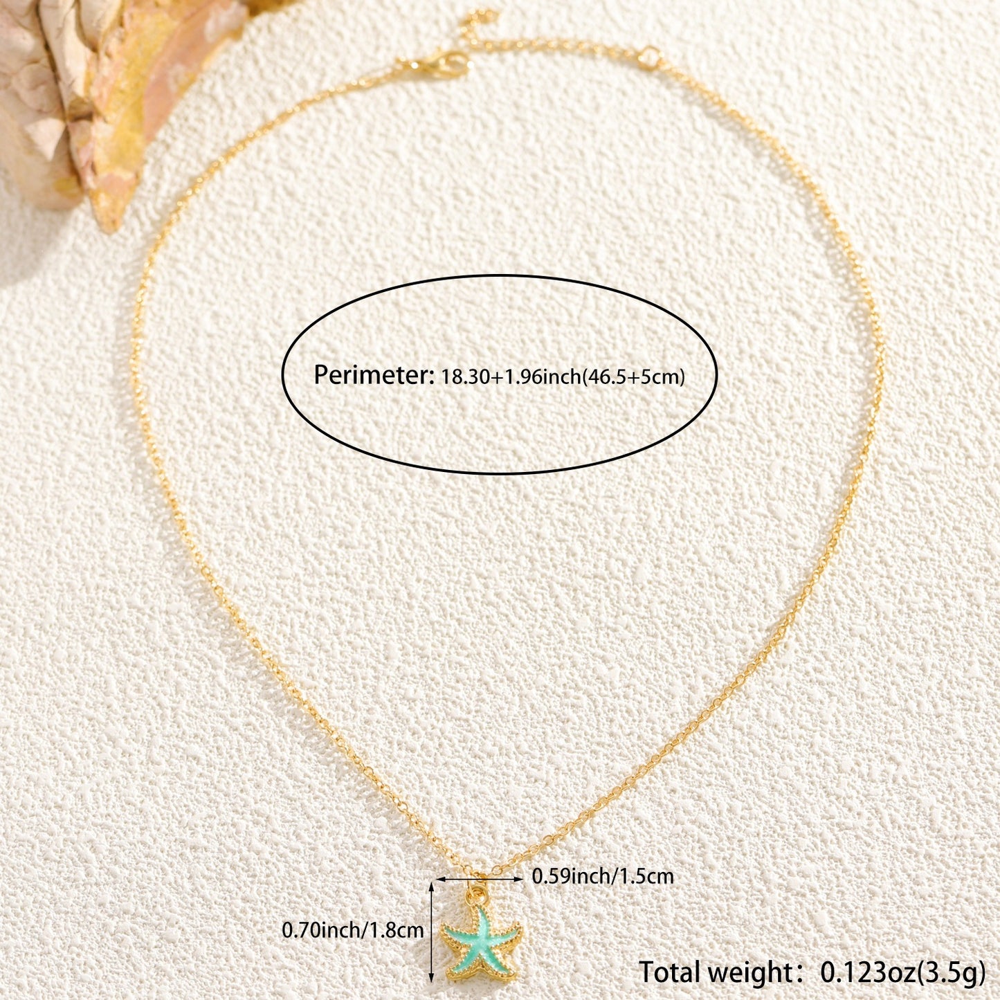 Marine Style Starfish Pendant Necklace For Women With Enamel Alloy Pendant In Colour