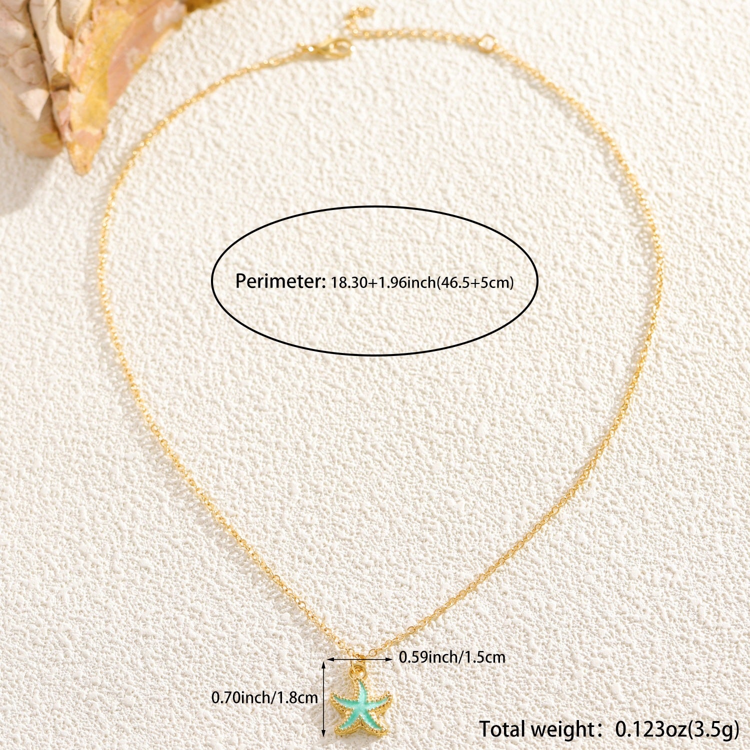 Marine Style Starfish Pendant Necklace For Women With Enamel Alloy Pendant In Colour