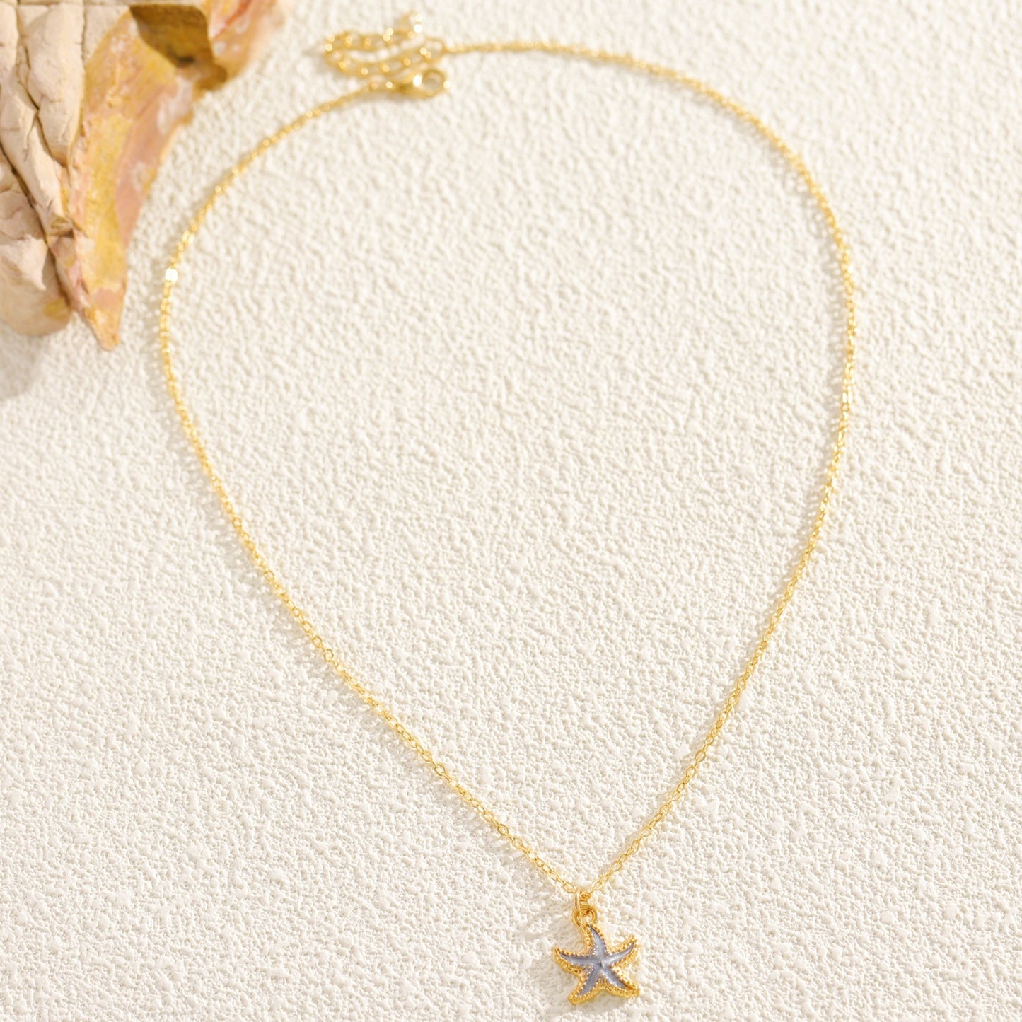 Marine Style Starfish Pendant Necklace For Women With Enamel Alloy Pendant In Colour