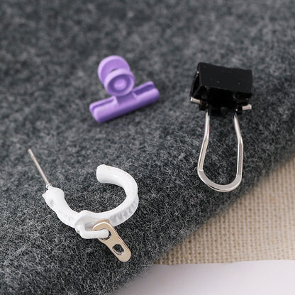 Round Stud Earrings For Women In Novelty Style Featuring Alloy Material And 304 Stainless Steel Ear Pins