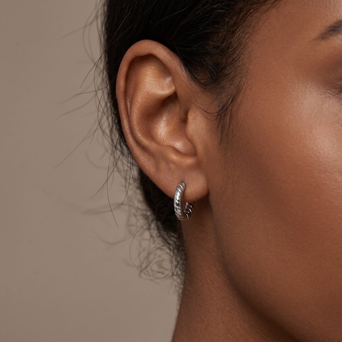 Basic Geometric CNC Titanium Steel Earrings For Women With KC Golden Electroplated Finish