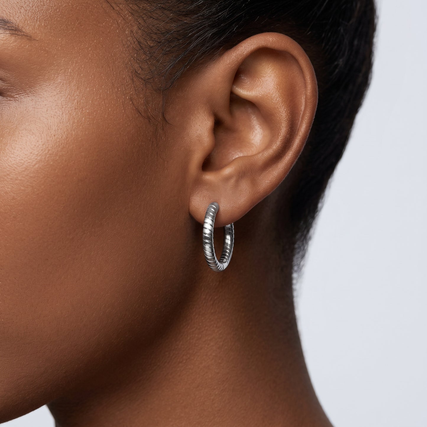 Basic Geometric CNC Titanium Steel Earrings For Women With KC Golden Electroplated Finish