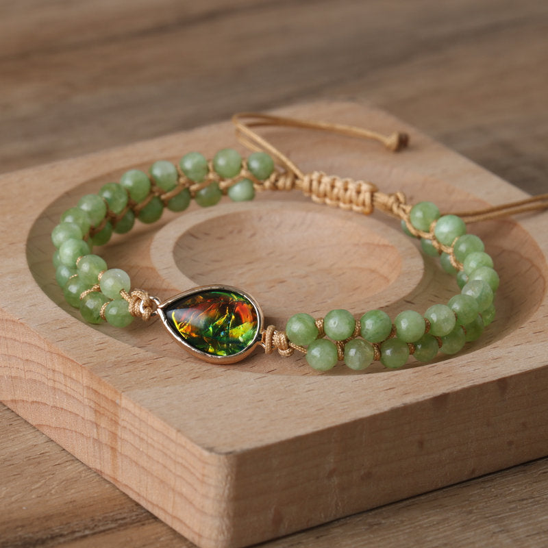Water Droplets Braid Bracelets Featuring Crystal Pendants In Vintage Style For Unisex Wear