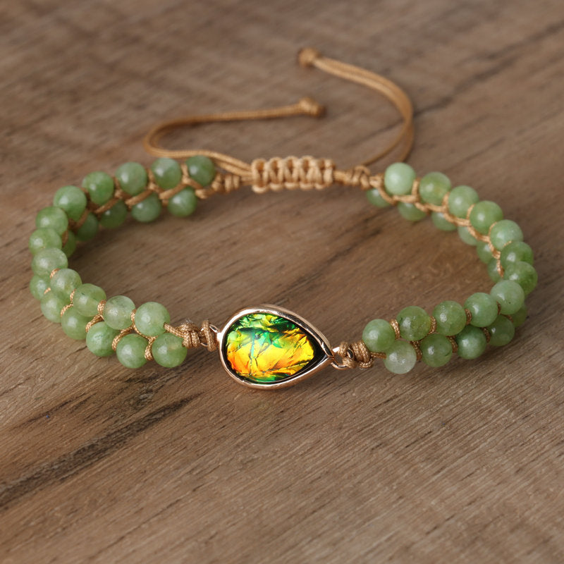 Water Droplets Braid Bracelets Featuring Crystal Pendants In Vintage Style For Unisex Wear