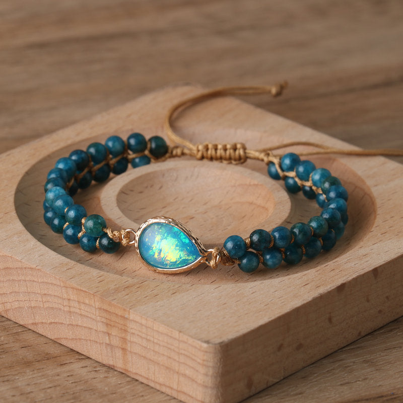 Water Droplets Braid Bracelets Featuring Crystal Pendants In Vintage Style For Unisex Wear