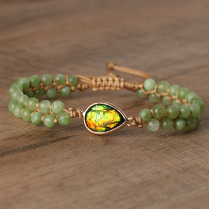 Water Droplets Braid Bracelets Featuring Crystal Pendants In Vintage Style For Unisex Wear
