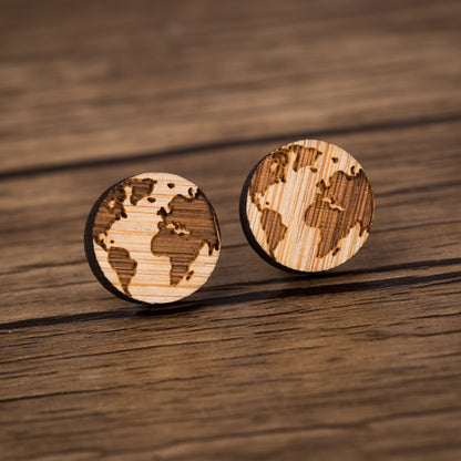 Life Tree Handmade Retro Wood Stud Earrings With 304 Stainless Steel Posts For Women