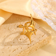 10 18k Real Gold Double Star S27