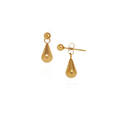 Water Droplets Earrings For Women In IG Style, Waterproof Non Tarnish 304 Stainless Steel With 18K Real Gold PVD Coating