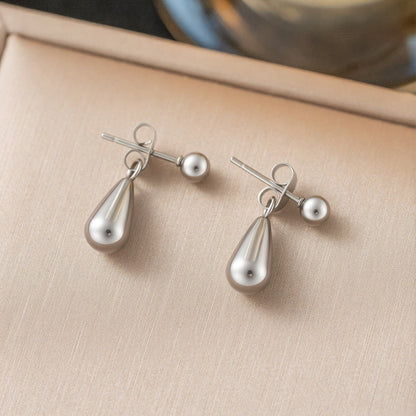 Water Droplets Earrings For Women In IG Style, Waterproof Non Tarnish 304 Stainless Steel With 18K Real Gold PVD Coating