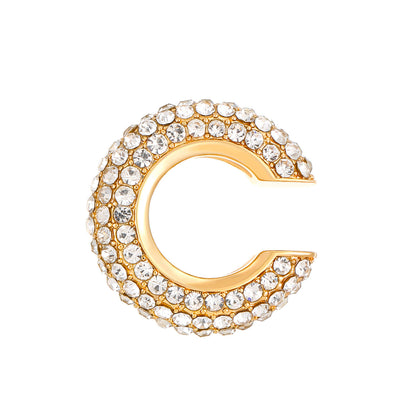 Luxurious U Shape Clip Earrings For Women In Copper With KC Golden Plated Finish And Zircon Inlay