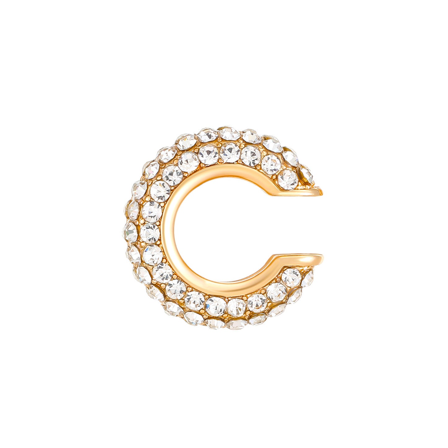 Luxurious U Shape Clip Earrings For Women In Copper With KC Golden Plated Finish And Zircon Inlay