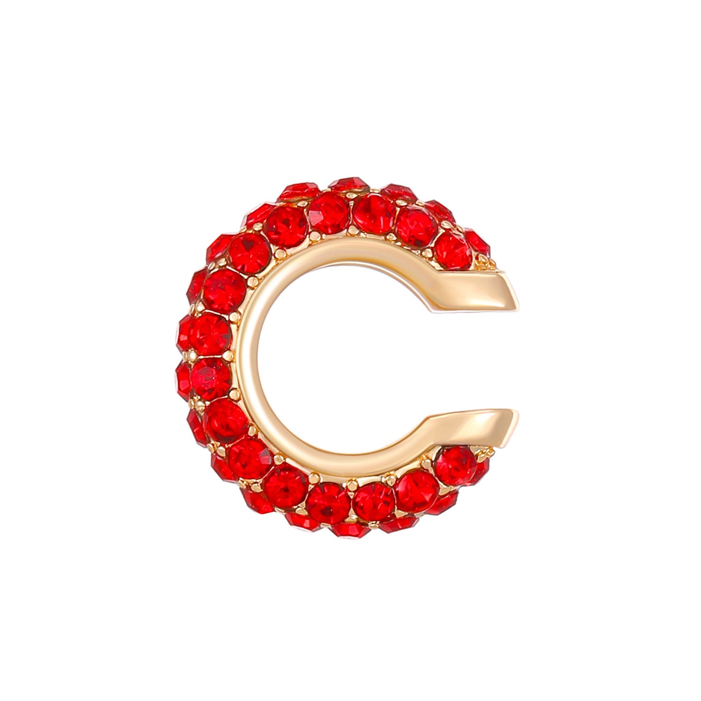 Luxurious U Shape Clip Earrings For Women In Copper With KC Golden Plated Finish And Zircon Inlay