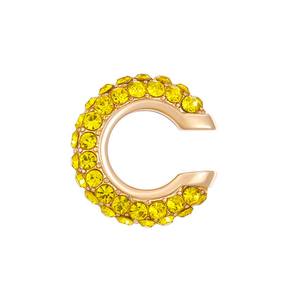 Luxurious U Shape Clip Earrings For Women In Copper With KC Golden Plated Finish And Zircon Inlay