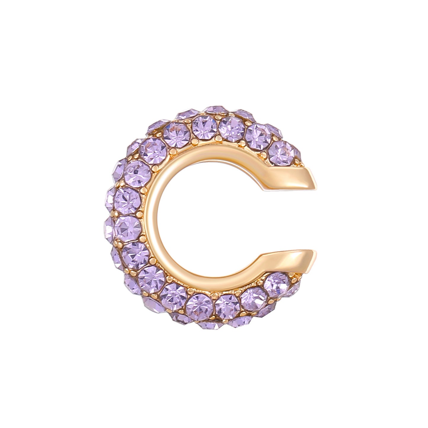 Luxurious U Shape Clip Earrings For Women In Copper With KC Golden Plated Finish And Zircon Inlay
