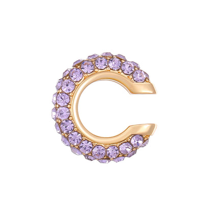 Luxurious U Shape Clip Earrings For Women In Copper With KC Golden Plated Finish And Zircon Inlay