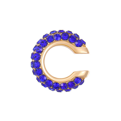 Luxurious U Shape Clip Earrings For Women In Copper With KC Golden Plated Finish And Zircon Inlay
