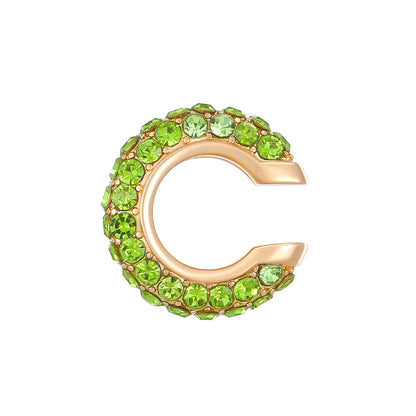 Luxurious U Shape Clip Earrings For Women In Copper With KC Golden Plated Finish And Zircon Inlay