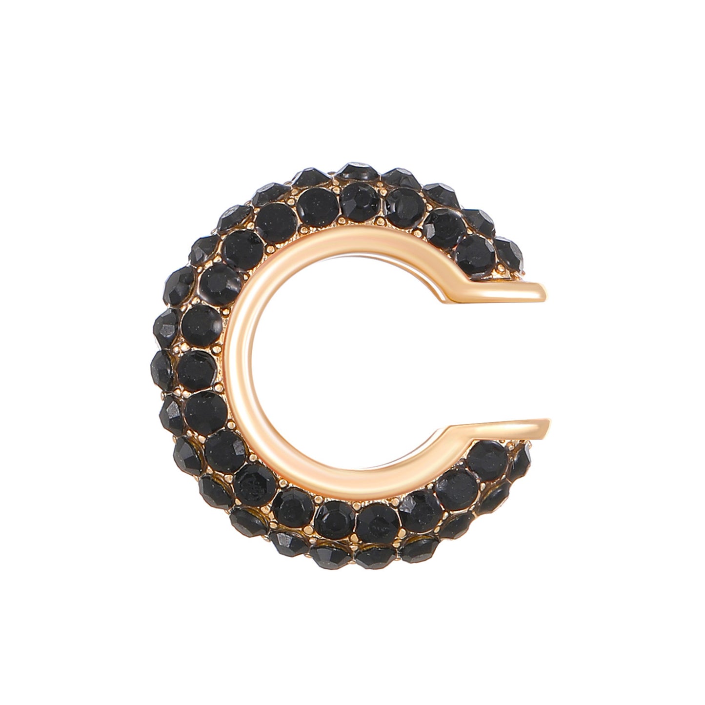 Luxurious U Shape Clip Earrings For Women In Copper With KC Golden Plated Finish And Zircon Inlay
