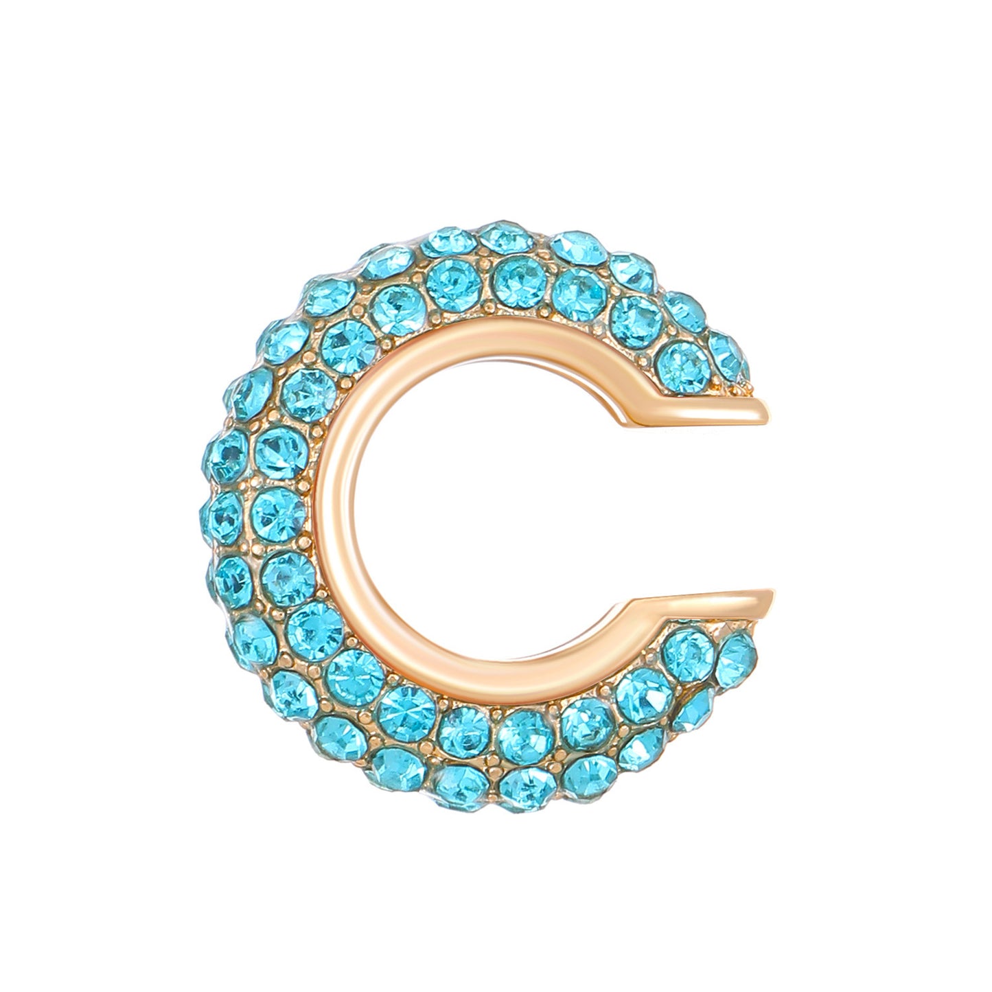 Luxurious U Shape Clip Earrings For Women In Copper With KC Golden Plated Finish And Zircon Inlay