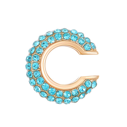 Luxurious U Shape Clip Earrings For Women In Copper With KC Golden Plated Finish And Zircon Inlay