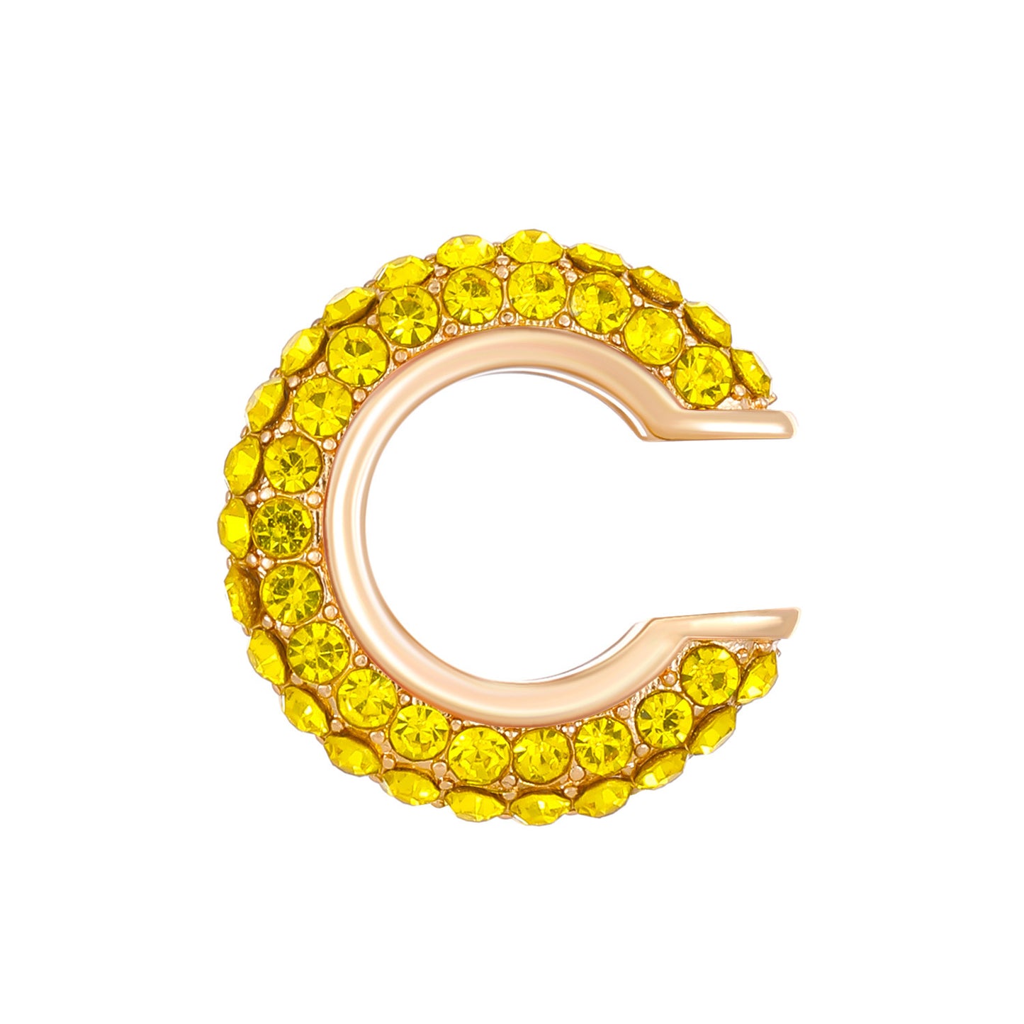 Luxurious U Shape Clip Earrings For Women In Copper With KC Golden Plated Finish And Zircon Inlay