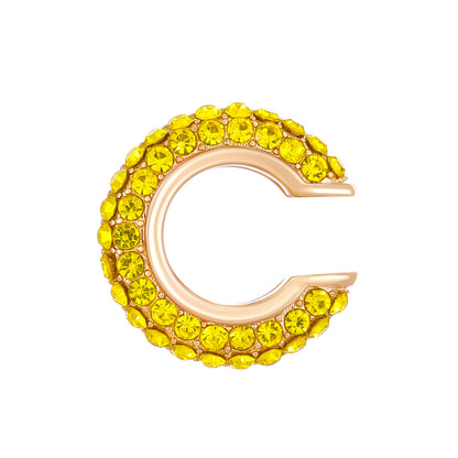 Luxurious U Shape Clip Earrings For Women In Copper With KC Golden Plated Finish And Zircon Inlay