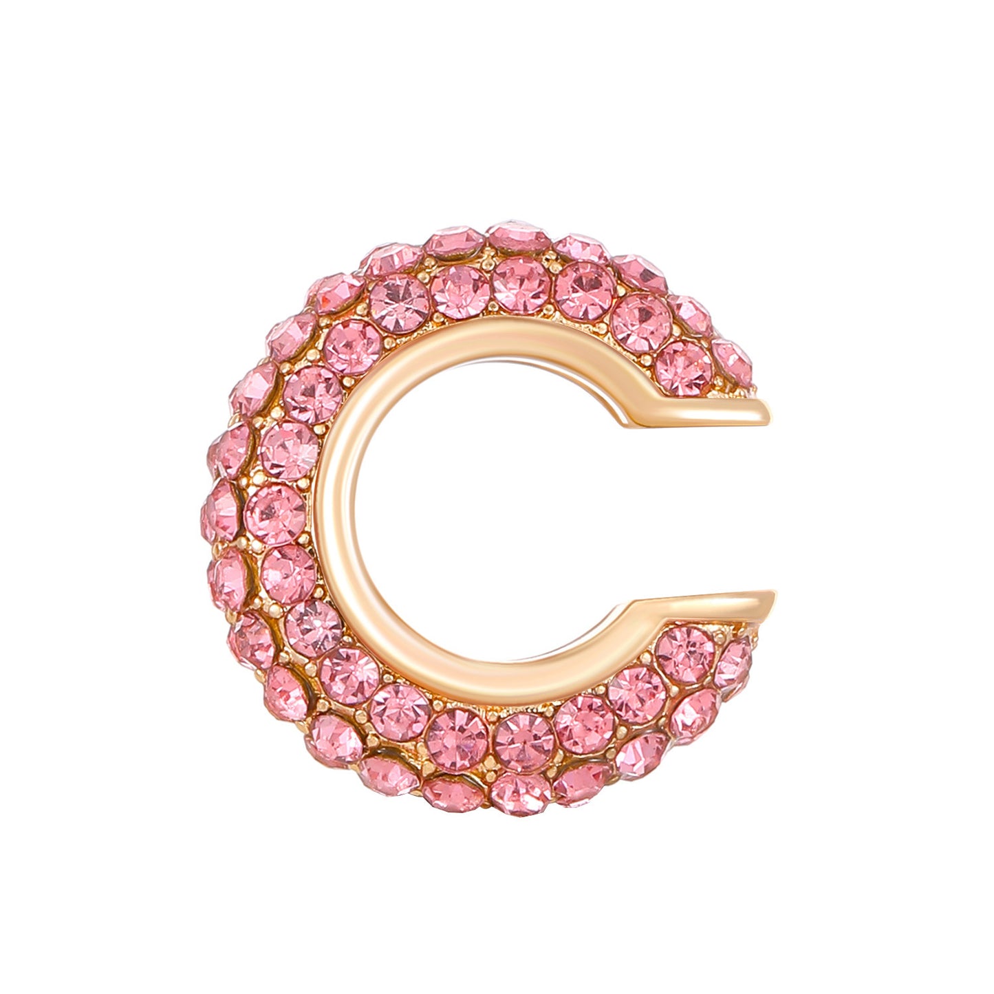 Luxurious U Shape Clip Earrings For Women In Copper With KC Golden Plated Finish And Zircon Inlay