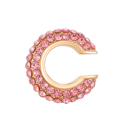 Luxurious U Shape Clip Earrings For Women In Copper With KC Golden Plated Finish And Zircon Inlay