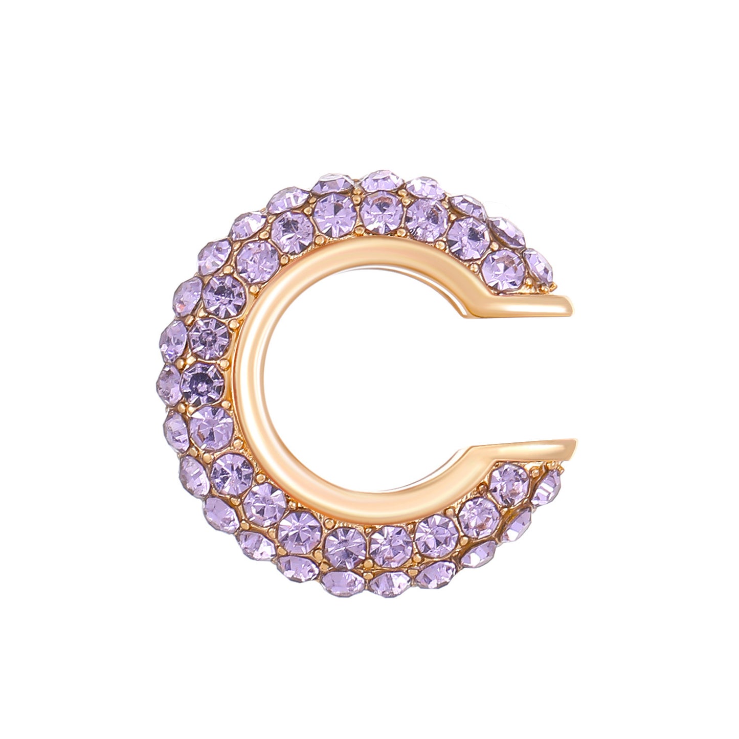 Luxurious U Shape Clip Earrings For Women In Copper With KC Golden Plated Finish And Zircon Inlay