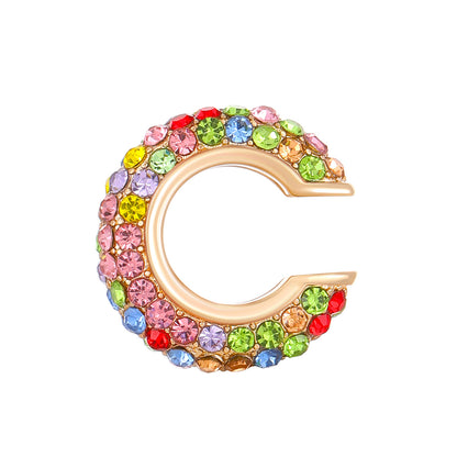 Luxurious U Shape Clip Earrings For Women In Copper With KC Golden Plated Finish And Zircon Inlay
