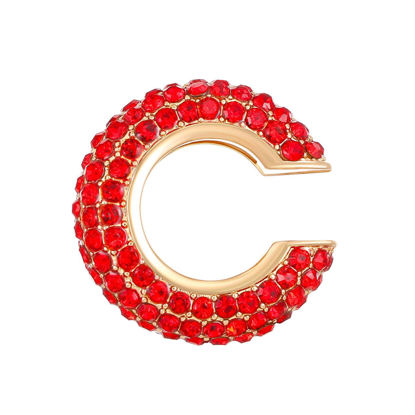 Luxurious U Shape Clip Earrings For Women In Copper With KC Golden Plated Finish And Zircon Inlay