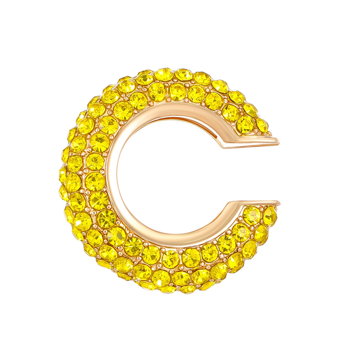 Luxurious U Shape Clip Earrings For Women In Copper With KC Golden Plated Finish And Zircon Inlay