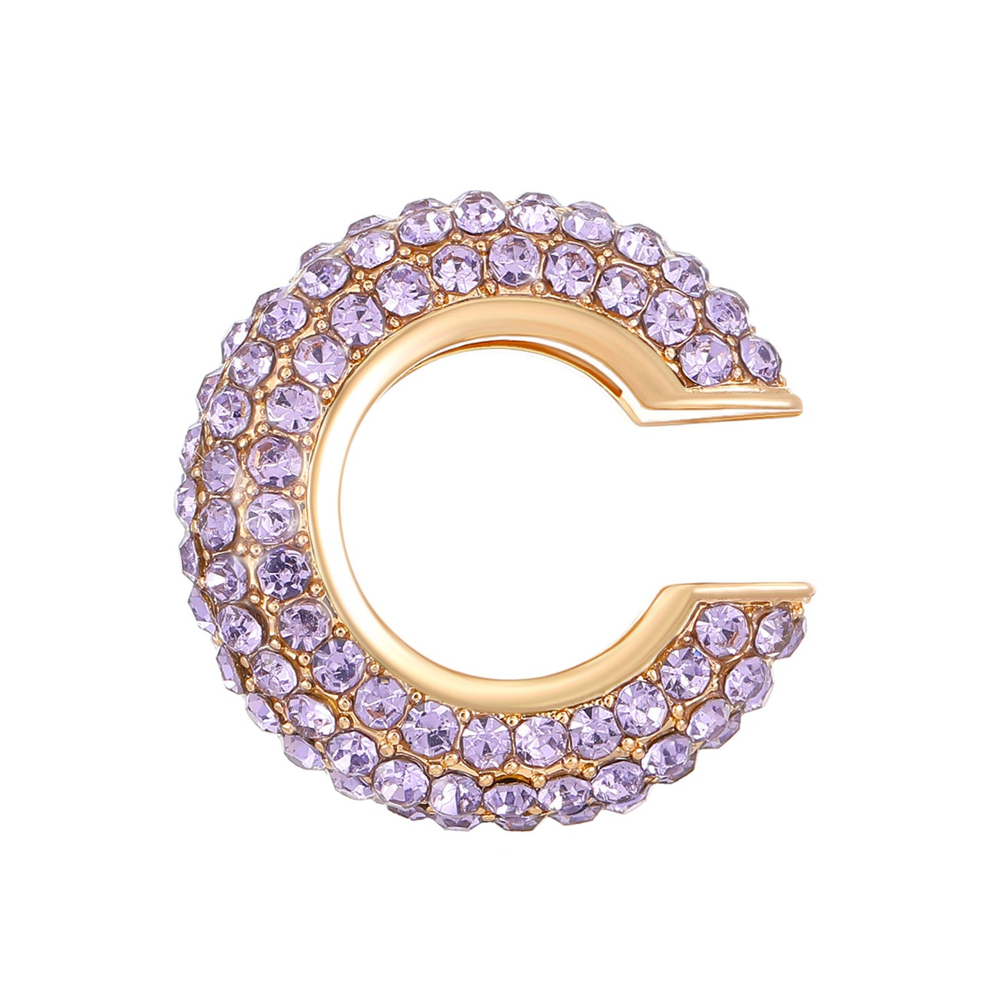 Luxurious U Shape Clip Earrings For Women In Copper With KC Golden Plated Finish And Zircon Inlay