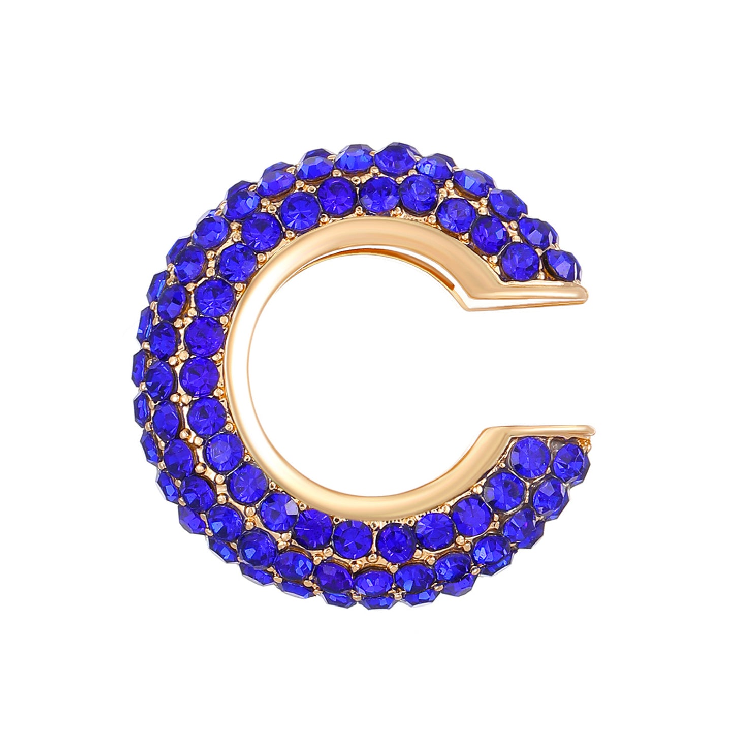 Luxurious U Shape Clip Earrings For Women In Copper With KC Golden Plated Finish And Zircon Inlay
