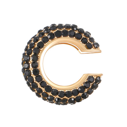 Luxurious U Shape Clip Earrings For Women In Copper With KC Golden Plated Finish And Zircon Inlay