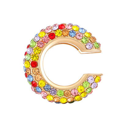 Luxurious U Shape Clip Earrings For Women In Copper With KC Golden Plated Finish And Zircon Inlay