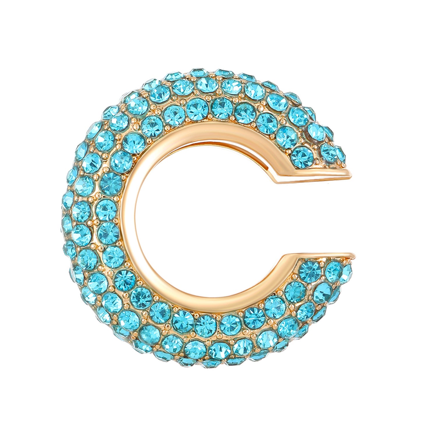 Luxurious U Shape Clip Earrings For Women In Copper With KC Golden Plated Finish And Zircon Inlay