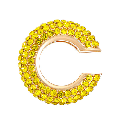 Luxurious U Shape Clip Earrings For Women In Copper With KC Golden Plated Finish And Zircon Inlay