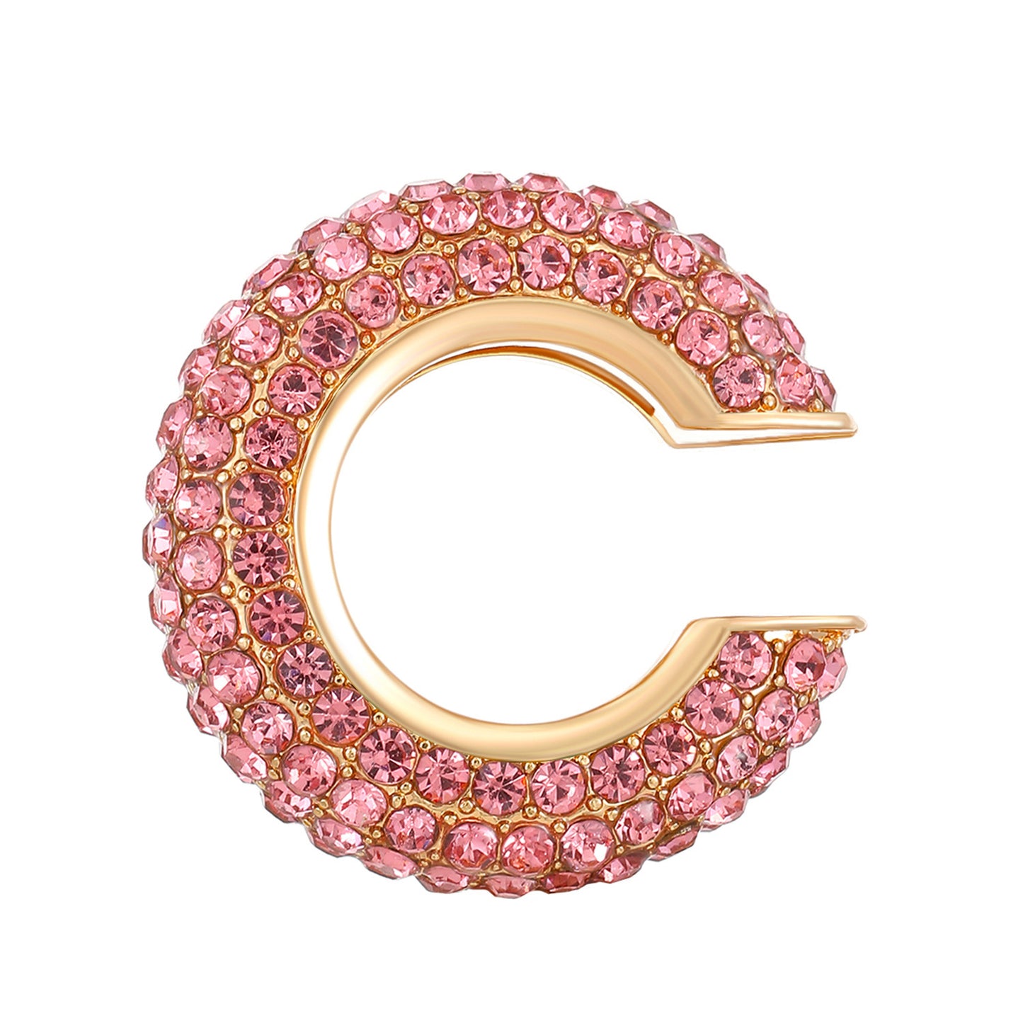 Luxurious U Shape Clip Earrings For Women In Copper With KC Golden Plated Finish And Zircon Inlay