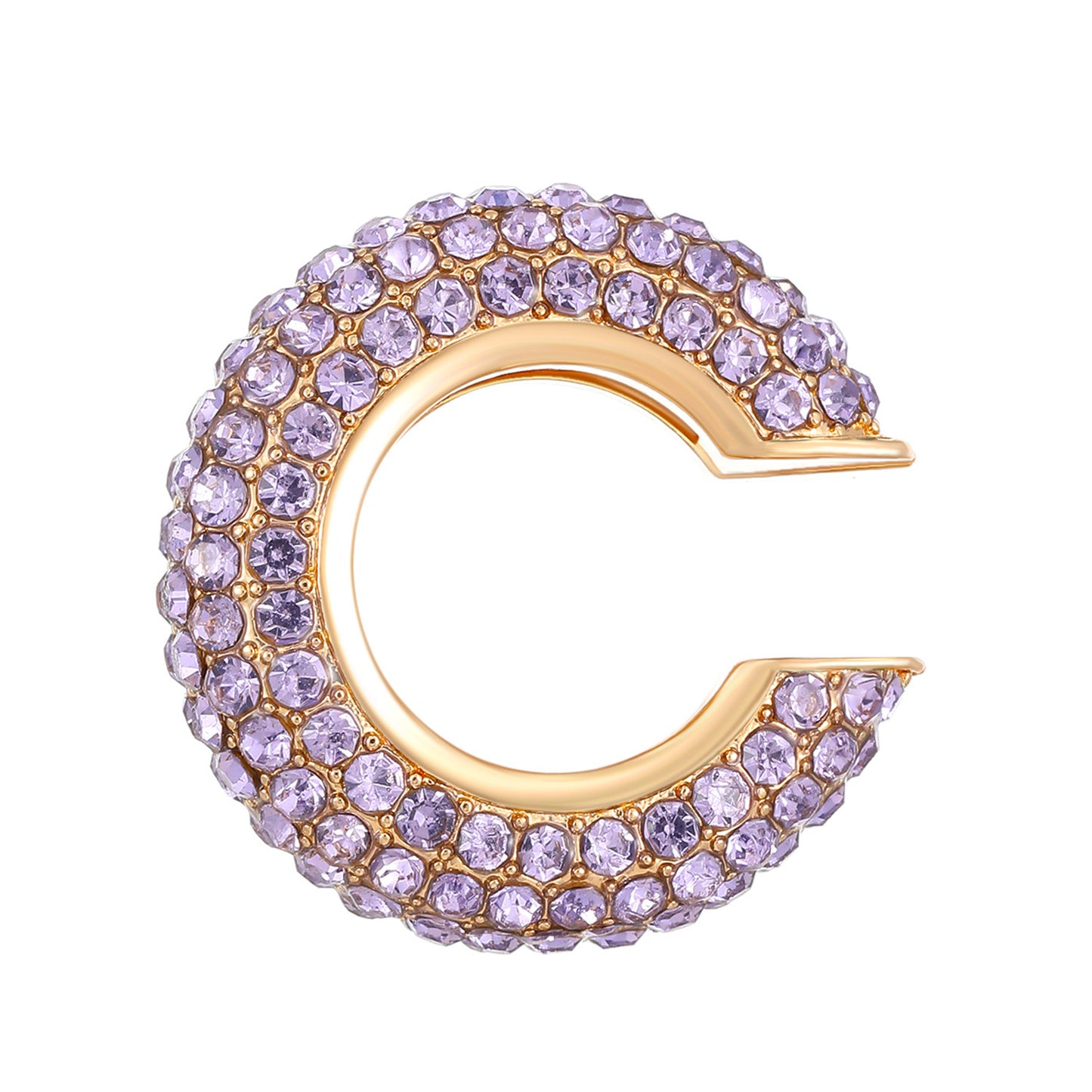 Luxurious U Shape Clip Earrings For Women In Copper With KC Golden Plated Finish And Zircon Inlay
