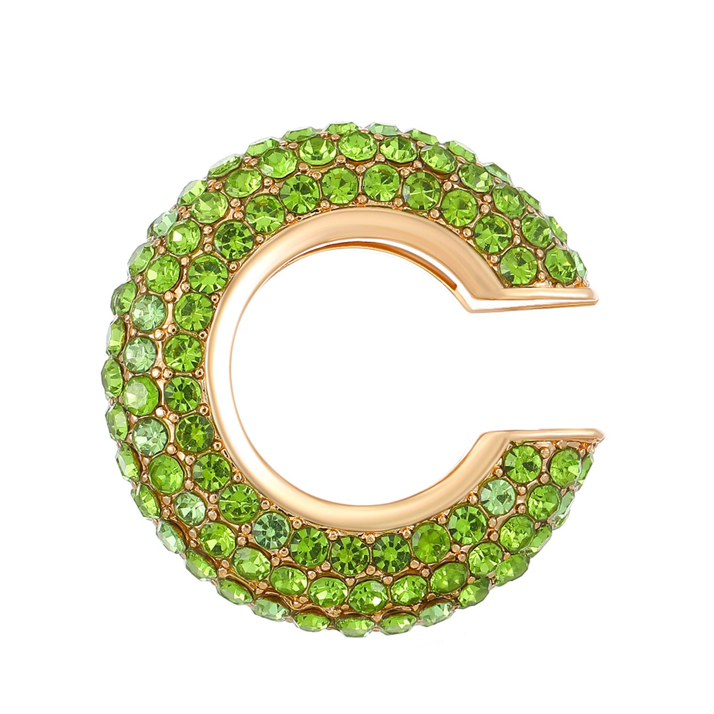 Luxurious U Shape Clip Earrings For Women In Copper With KC Golden Plated Finish And Zircon Inlay