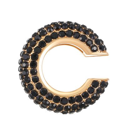 Luxurious U Shape Clip Earrings For Women In Copper With KC Golden Plated Finish And Zircon Inlay