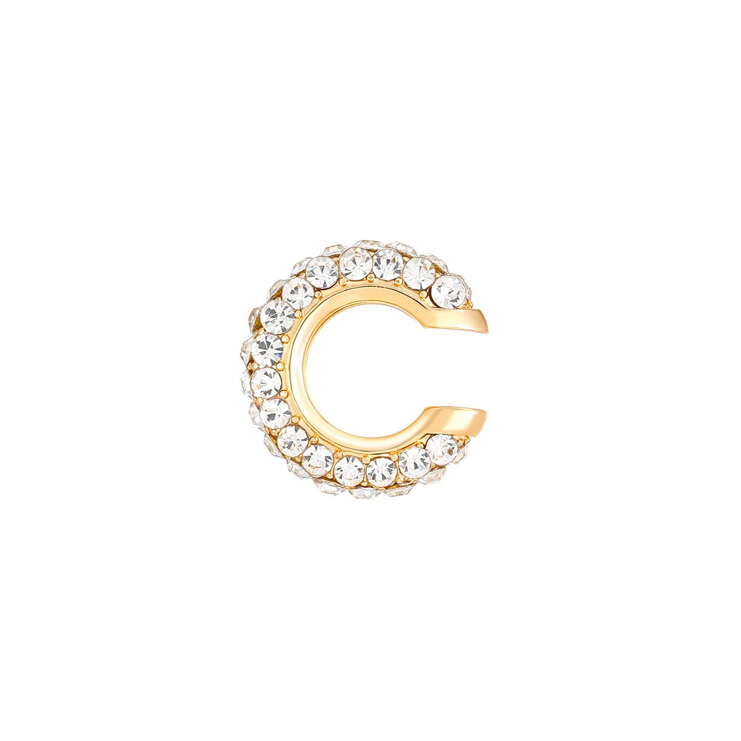 Luxurious U Shape Clip Earrings For Women In Copper With KC Golden Plated Finish And Zircon Inlay