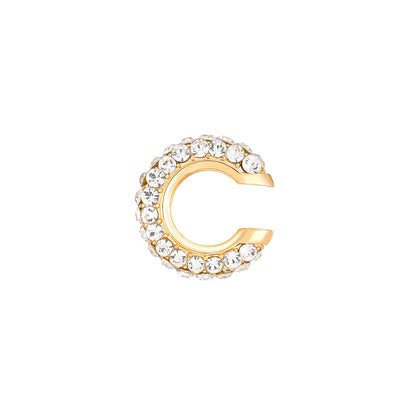 Luxurious U Shape Clip Earrings For Women In Copper With KC Golden Plated Finish And Zircon Inlay