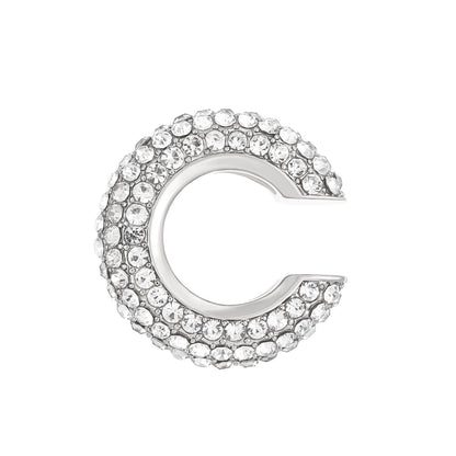Luxurious U Shape Clip Earrings For Women In Copper With KC Golden Plated Finish And Zircon Inlay
